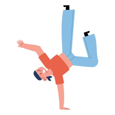 dans eden neşeli adam izole edilmiş ikon