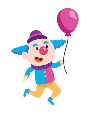 Balonlu mutlu palyaço karikatürü