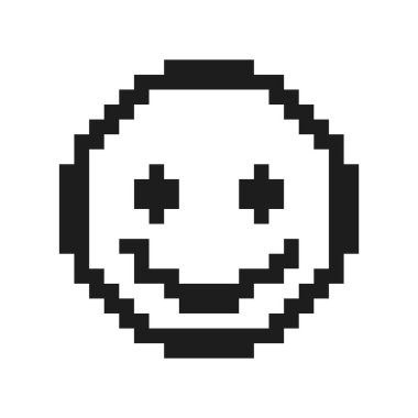 benekli siyah emoji yüz simgesi