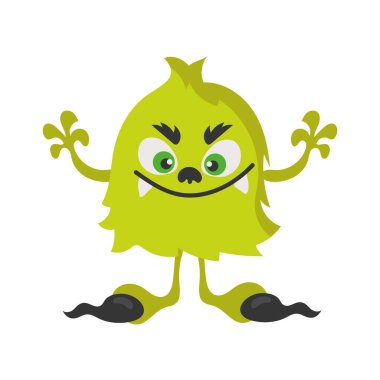 şirin yeşil canavar simgesi izole