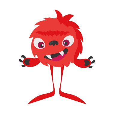 sevimli komik canavar simgesi izole edildi