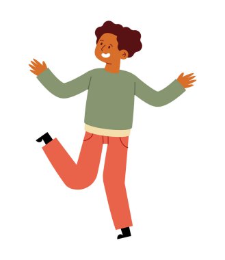 Dans eden afro adam izole edilmiş ikon