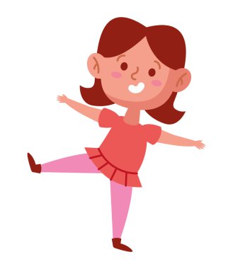 Yalnız dans eden küçük kız.