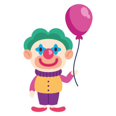 Mutlu palyaço balonu izole eder