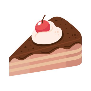 Üstü çikolatalı kek dilimi.