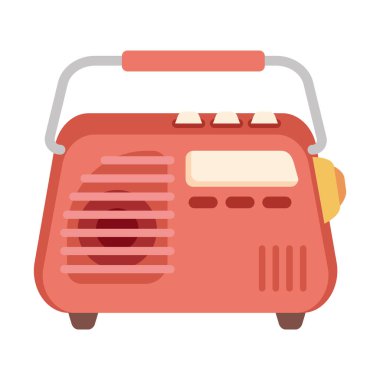 Retro kırmızı taşınabilir radyo aygıtı