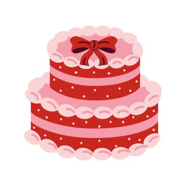 Kırmızı şekerli doğum günü pastası festivali