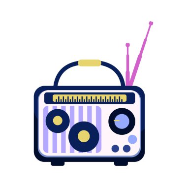 Renkli antenli Retro radyo