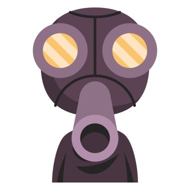 Full black gas mask design clipart