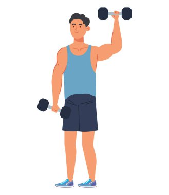 atletik erkek bir halter kaldırma