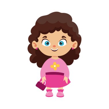 İlkbahar kıyafetleri giyen kız.