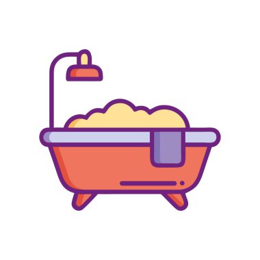 Lüks bir spa deneyimi için kabarcıklarla dolu sıcak bir küvet.