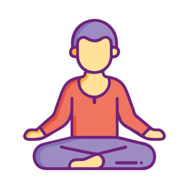 Meditasyon poziyonunda oturup rahatlama ve farkındalığı teşvik eden bir kişi.