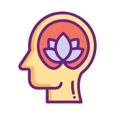 Nilüfer çiçekli bir insan kafası farkındalığı ve rahatlamayı sembolize eder.