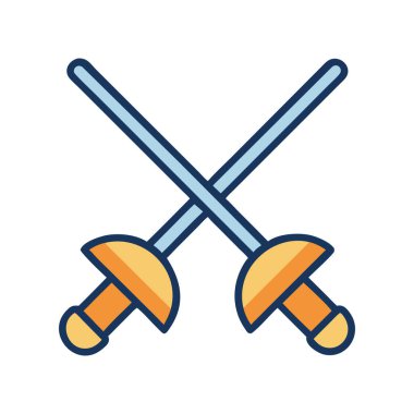 Kesinliği ve rekabeti simgeleyen bir çift kılıç çarpıştı.