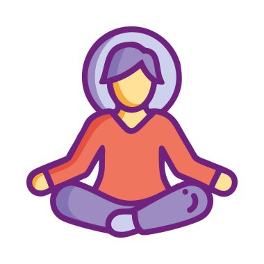 Rahatlamak için bacak bacak üstüne atmış meditasyon poziyonunda oturan biri.