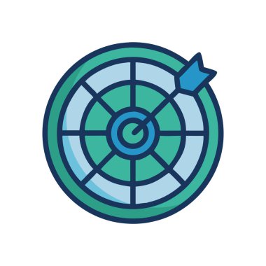 Merkezine ok saplanmış hassas bir hedef tahtası.