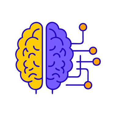 Yapay zekayı temsil eden devre bağlantıları olan dijital sinirsel beyin