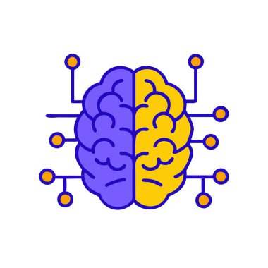 Yapay zekayı temsil eden devreleri olan dijital beyin.
