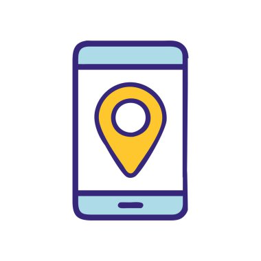 Seyahat konumunu simgeleyen bir akıllı telefon.