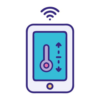 Isı kontrolü için kablosuz bağlantıya sahip akıllı bir termostat