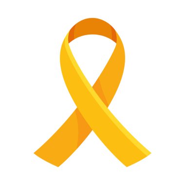 Çocukluk kanseri için farkındalığı ve desteği simgeleyen basit bir sarı kurdele.