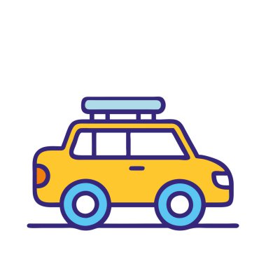 Uzun yol macerası için dolu bir arazi aracı.