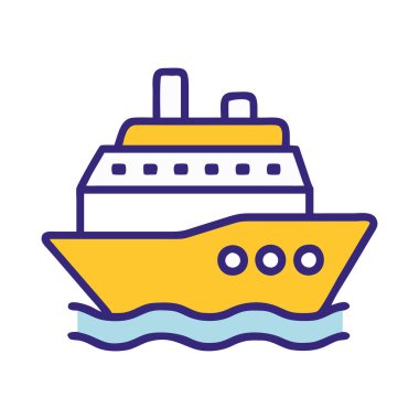 Tatil için okyanusta yelken açan büyük bir yolcu gemisi.