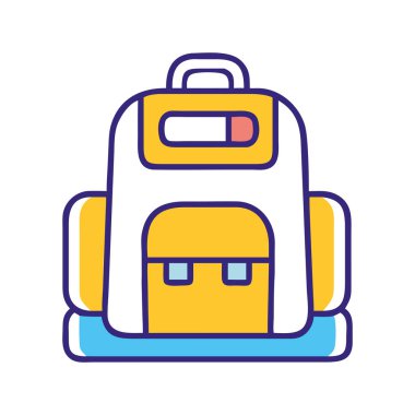 Kitap ve malzeme taşımak için kullanılan bir okul çantası.