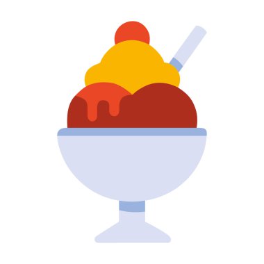 Bir kase dondurma soslu ve soslu tatlı bir yaz ziyafeti olarak.