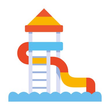 Eğlence ve eğlence için bir su parkında büyük bir su kaydırağı oyun yapısı