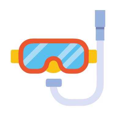 Su parkında su altında yüzmek için kullanılan bir şnorkel ve dalış maskesi.