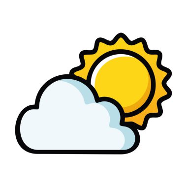 Parçalı bulutlu güneşli koşulları temsil eden bir hava simgesi