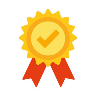 Üzerinde çek işareti olan altın bir kurdele.