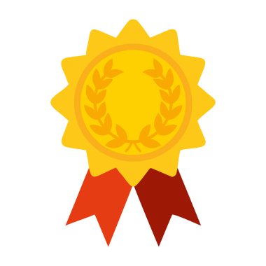 Defne çelengi tasarımı olan altın bir kurdele.