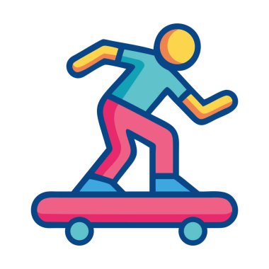 Bir kaykaycı ikonu paten numaraları yapıyor.