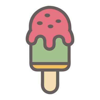 # Tatlı sokak yemeklerinde renkli bir dondurma #