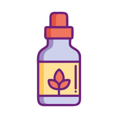 Kaplıca tedavisi için gerekli yağı içeren bir damlatıcı şişesi.