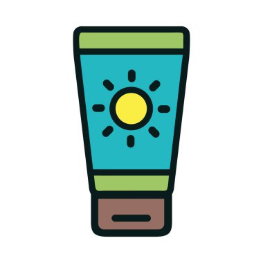 Açık hava aktivitelerinde güneş kremi için bir tüp.