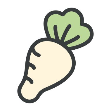 Japon beyaz turpu izole edilmiş.