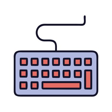 Kablo teknisyeni illüstrasyonlu mekanik klavye