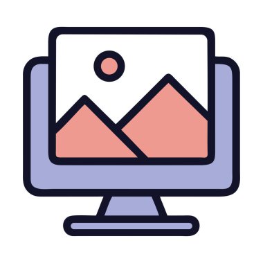 Resim teknisyeni resimli masaüstü monitörü