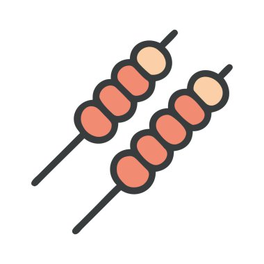 Izgara et şişleri izole edilmiş.