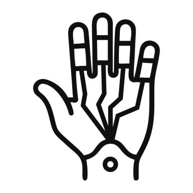 Robot bir elin yapay zekayla etkileşimi.