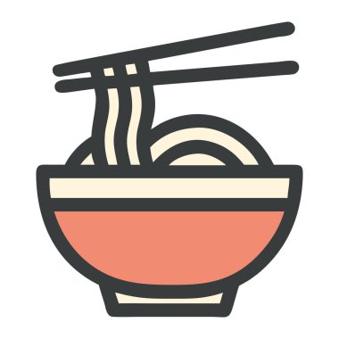 Çorbada erişteli erişte ve yemek çubukları.