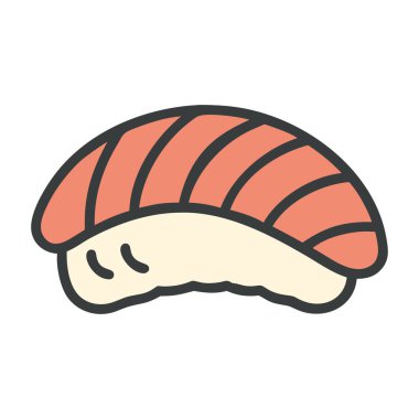 Klasik somon nigiri suşi izole edilmiş.