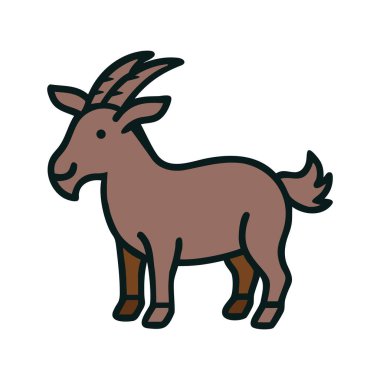 Kayalık arazide duran güçlü bir dağ keçisi