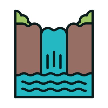 Doğayla çevrili güzel bir şelale.