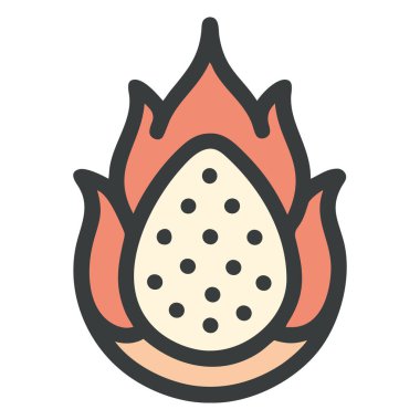 Tüm ejderha meyvesi tropikal izole çizimler