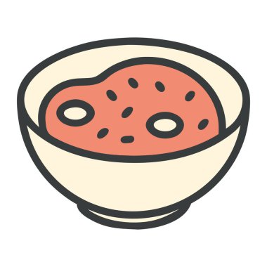 Seramik kasede Miso çorbası izole edilmiş.